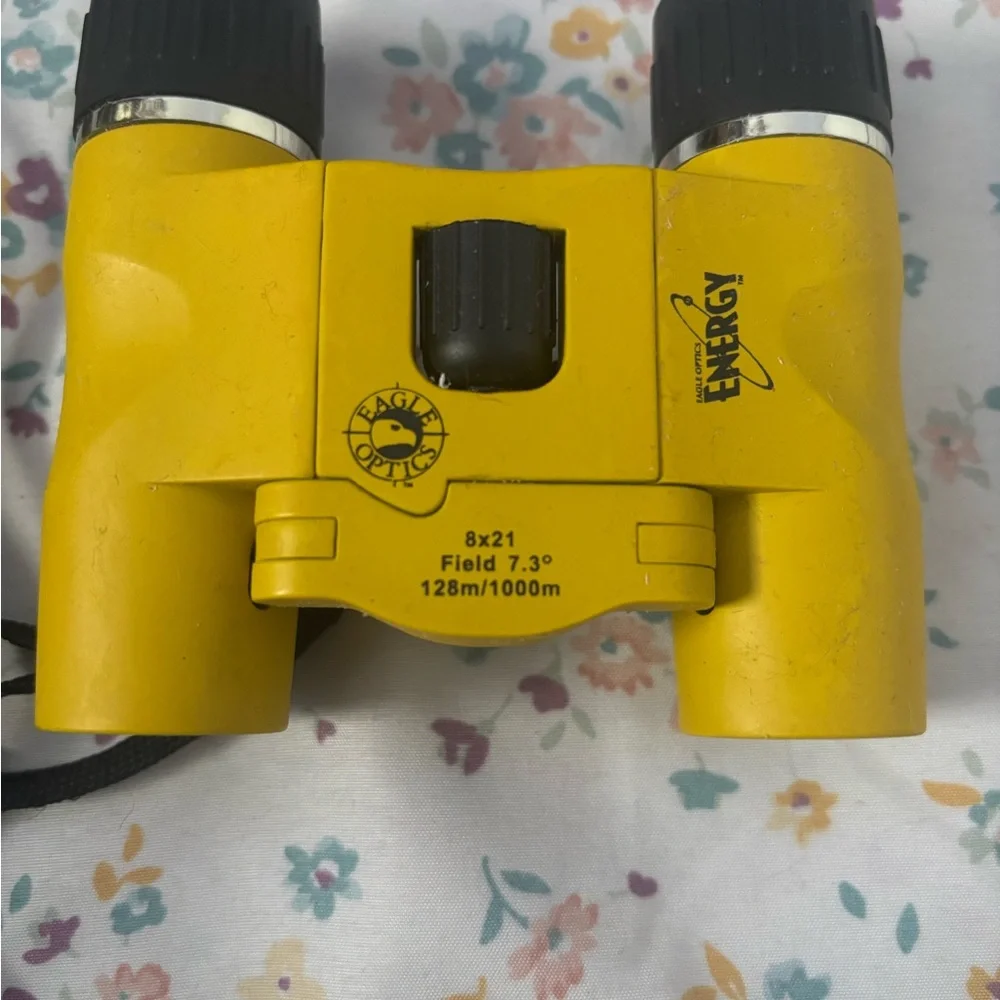 Yellow and Black Retro Binoculars with Compact Design